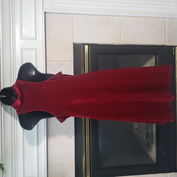 Viereck Wine Crushed Velvet Dress. Size Large. - Picture 4 of 8